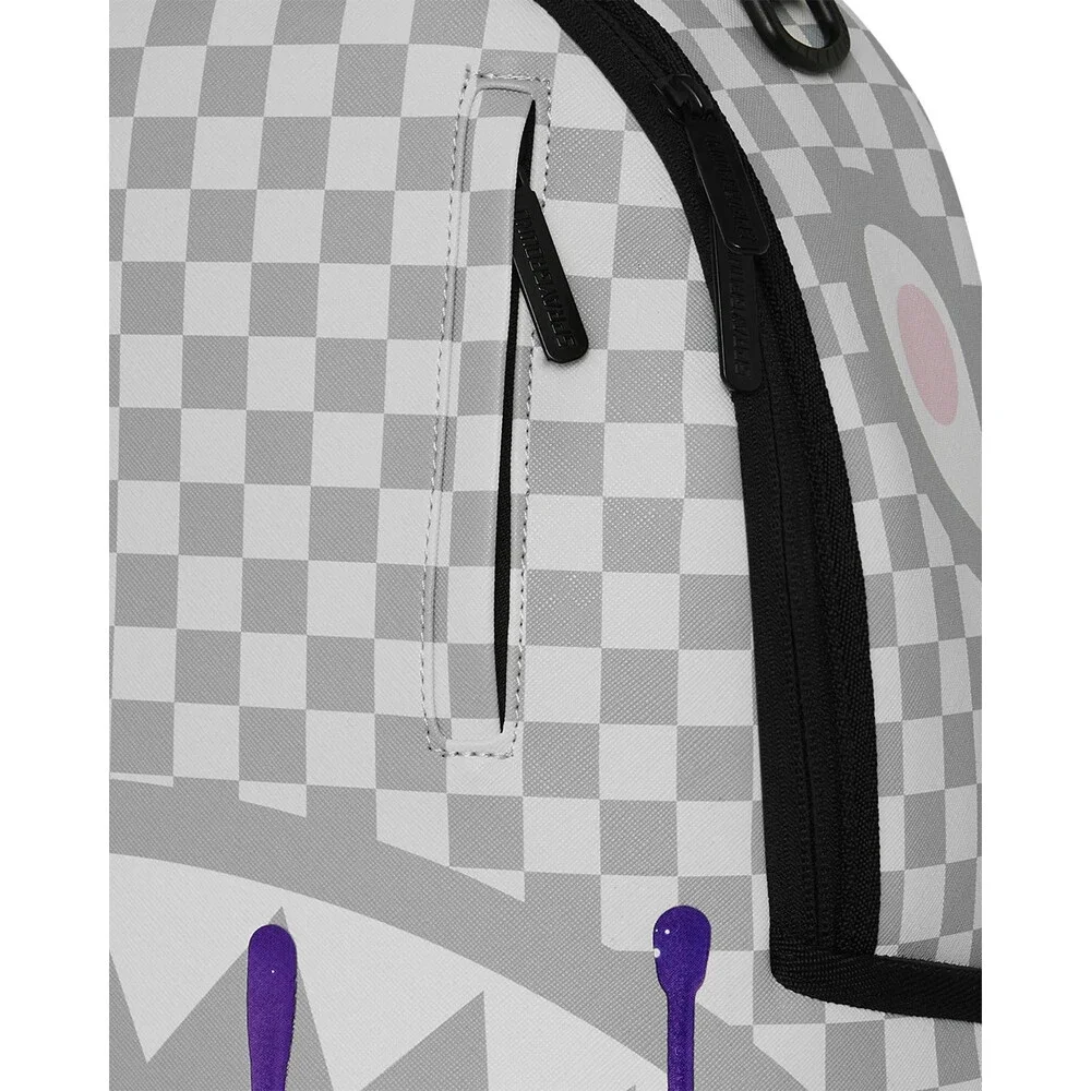 Sprayground Cosmic Chaos Backpack Unisex Gray Checkered Shoulder Strap SPR312